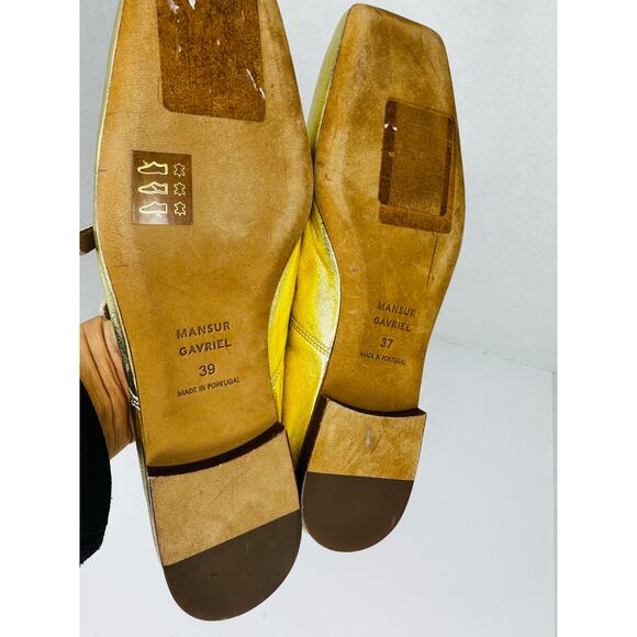 Mansur Gavriel Gold Square Toe Mary Jane Flat (Women) SZ EU 39 - Picture 7 of 9